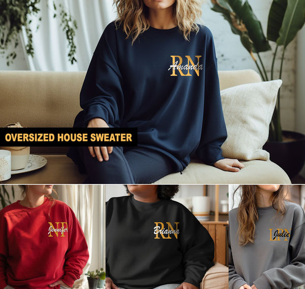 Embroidered Oversized House Sweater